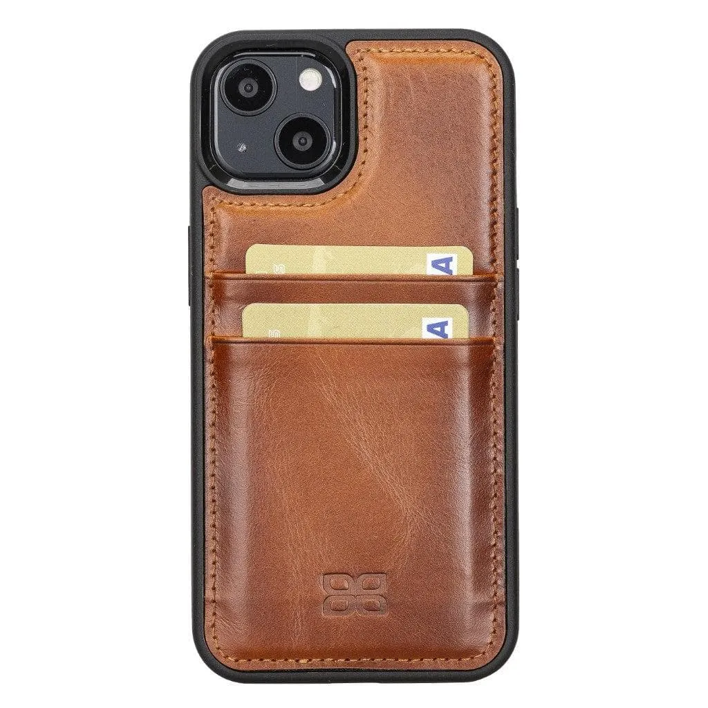 Flexible Leather Back Cover with Card Holder for iPhone 13 Series