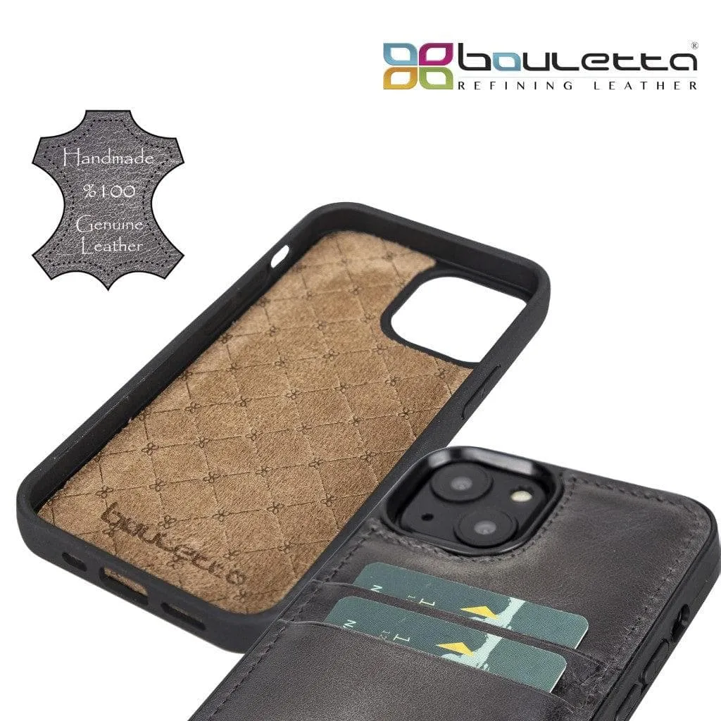 Flexible Leather Back Cover with Card Holder for iPhone 13 Series