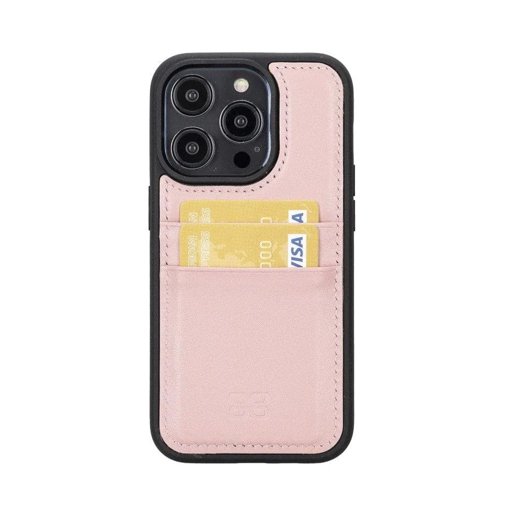 Flexible Leather Back Cover with Card Holder for iPhone 14 Series