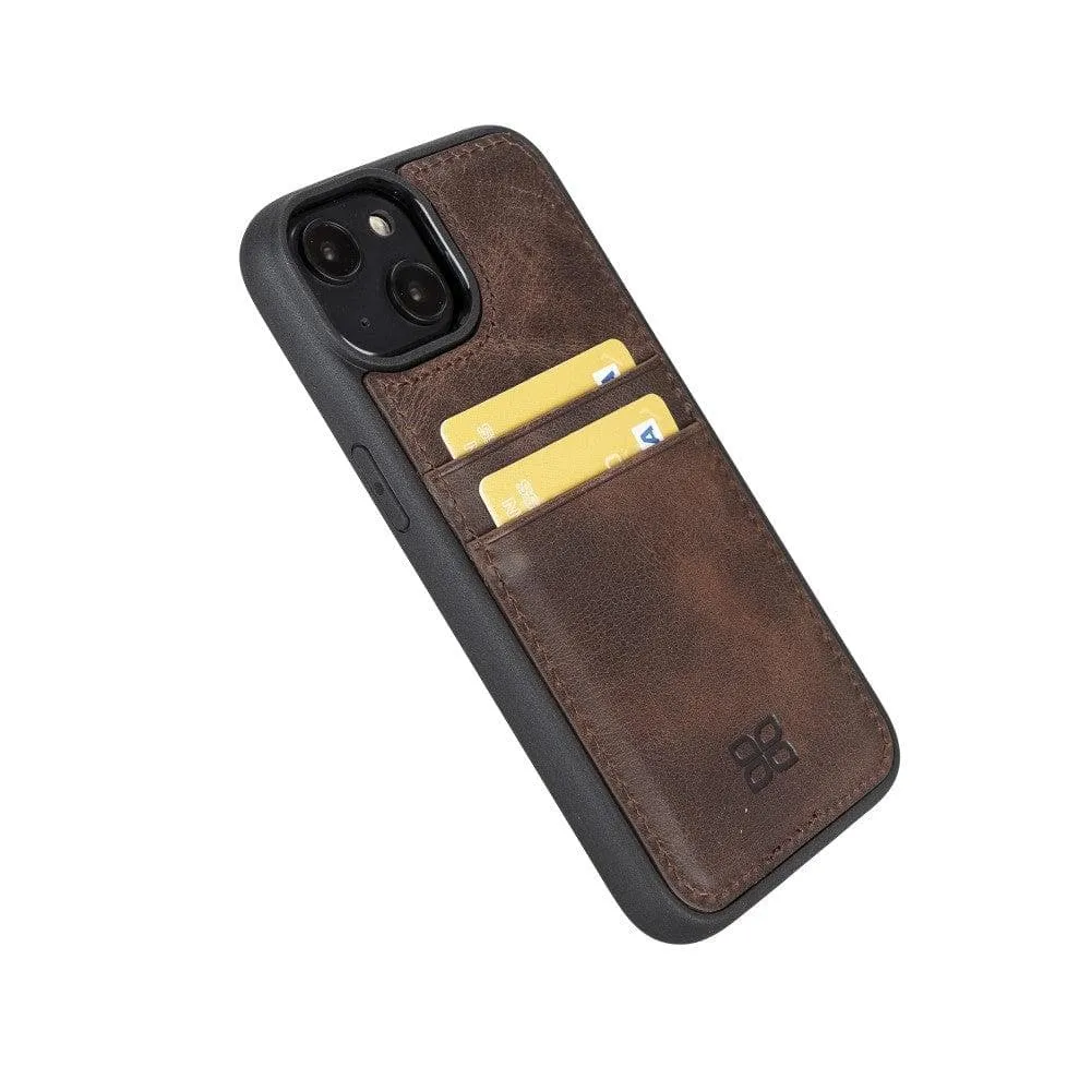 Flexible Leather Back Cover with Card Holder for iPhone 14 Series