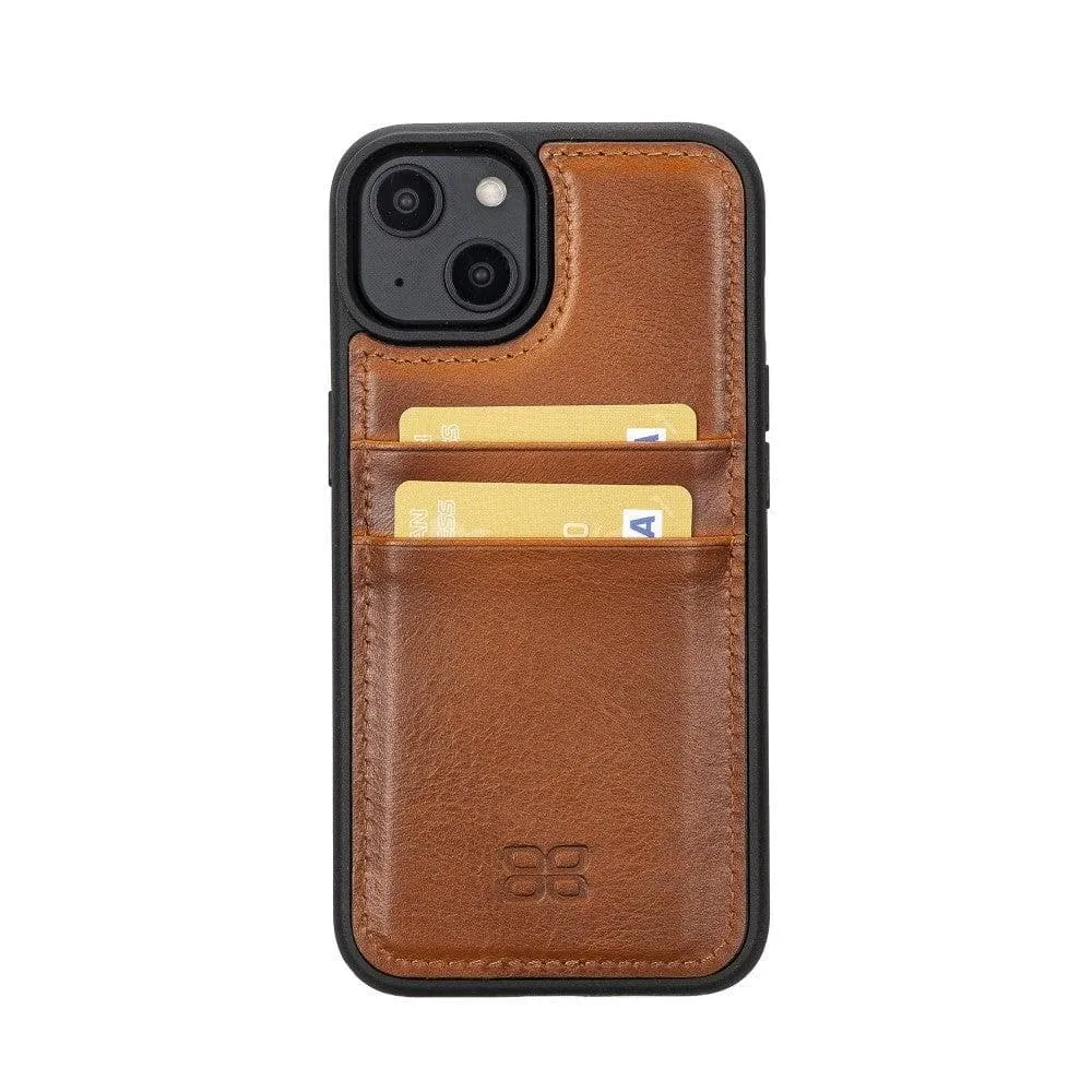 Flexible Leather Back Cover with Card Holder for iPhone 14 Series