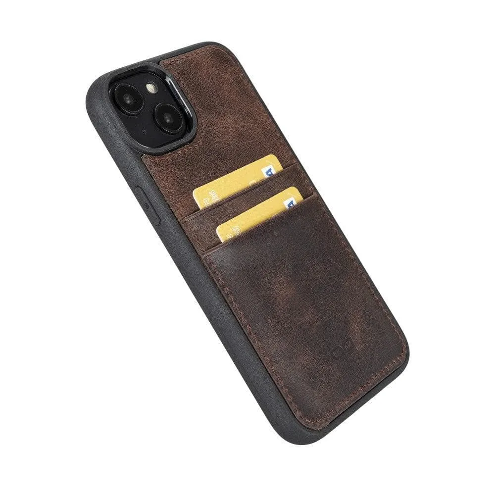 Flexible Leather Back Cover with Card Holder for iPhone 14 Series