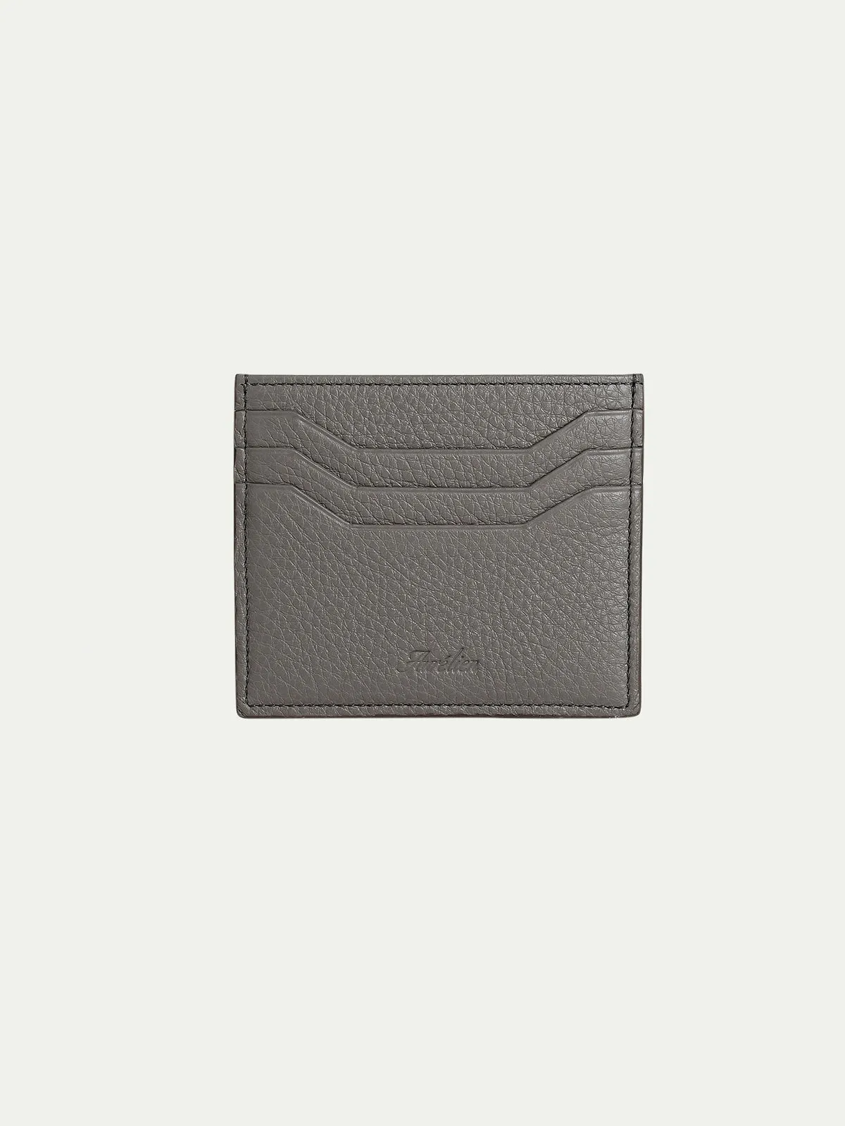 Grey Grained Leather Cardholder