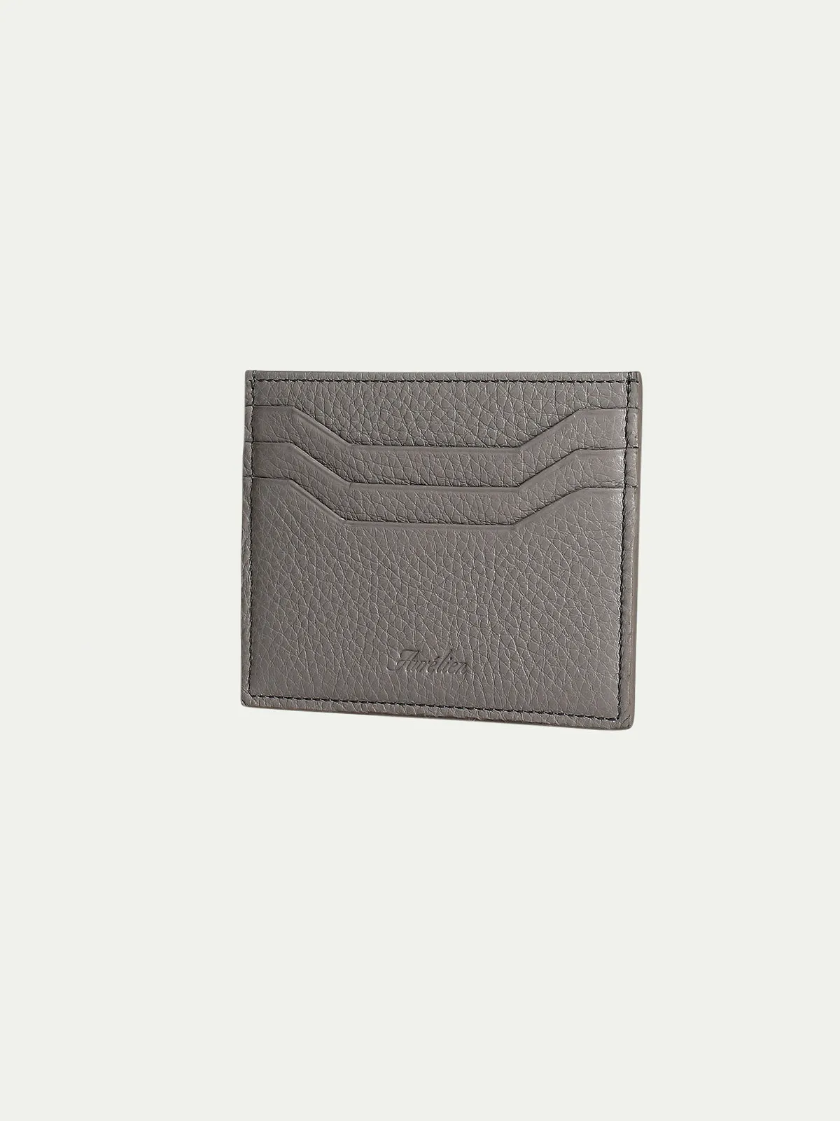 Grey Grained Leather Cardholder