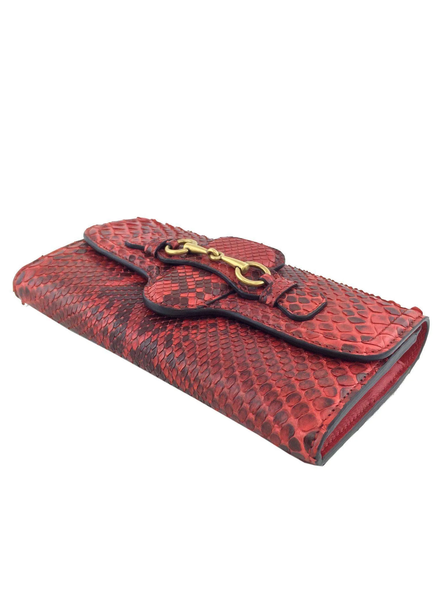 Gucci Lady Web Python Continental Wallet