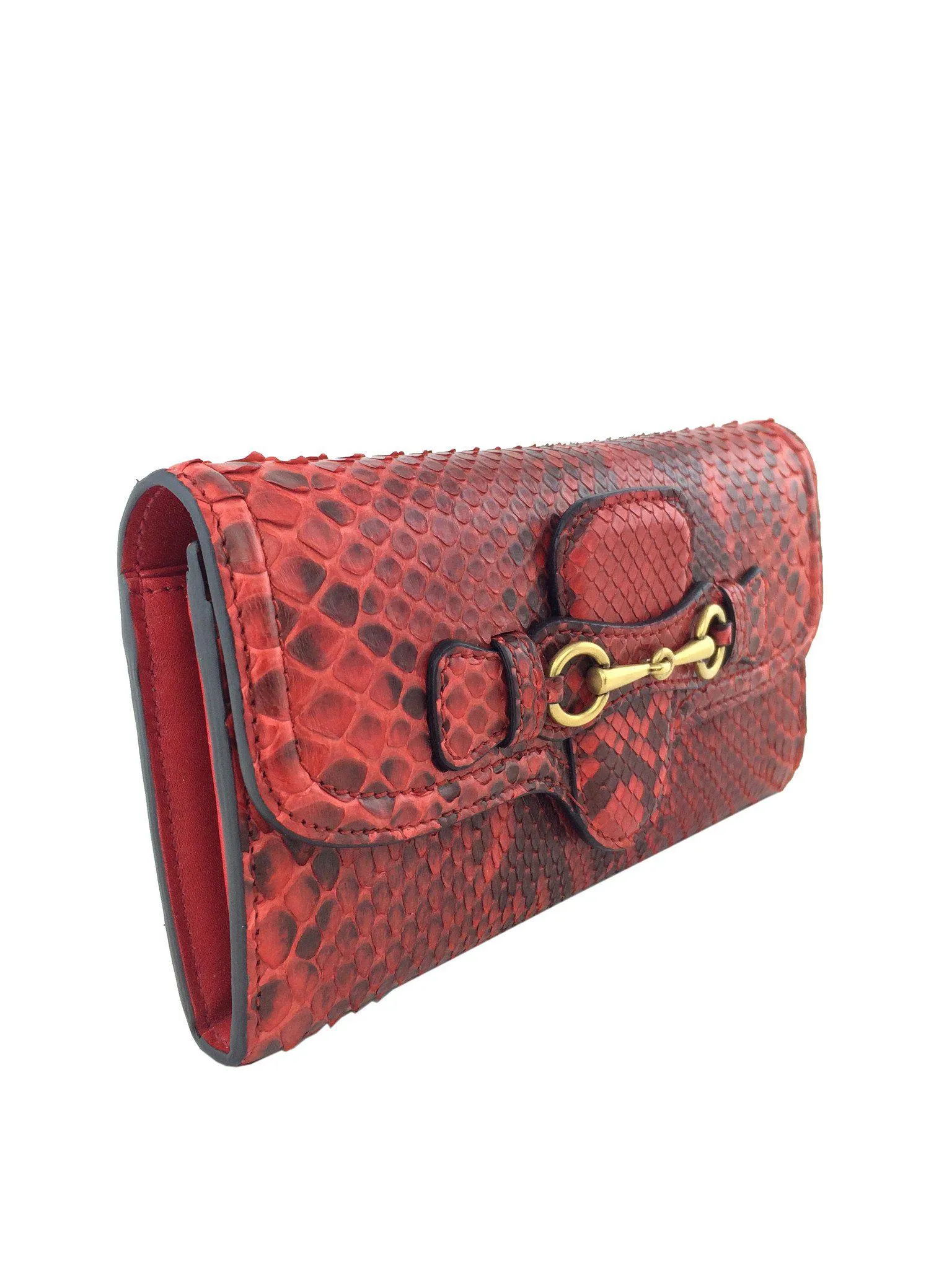 Gucci Lady Web Python Continental Wallet