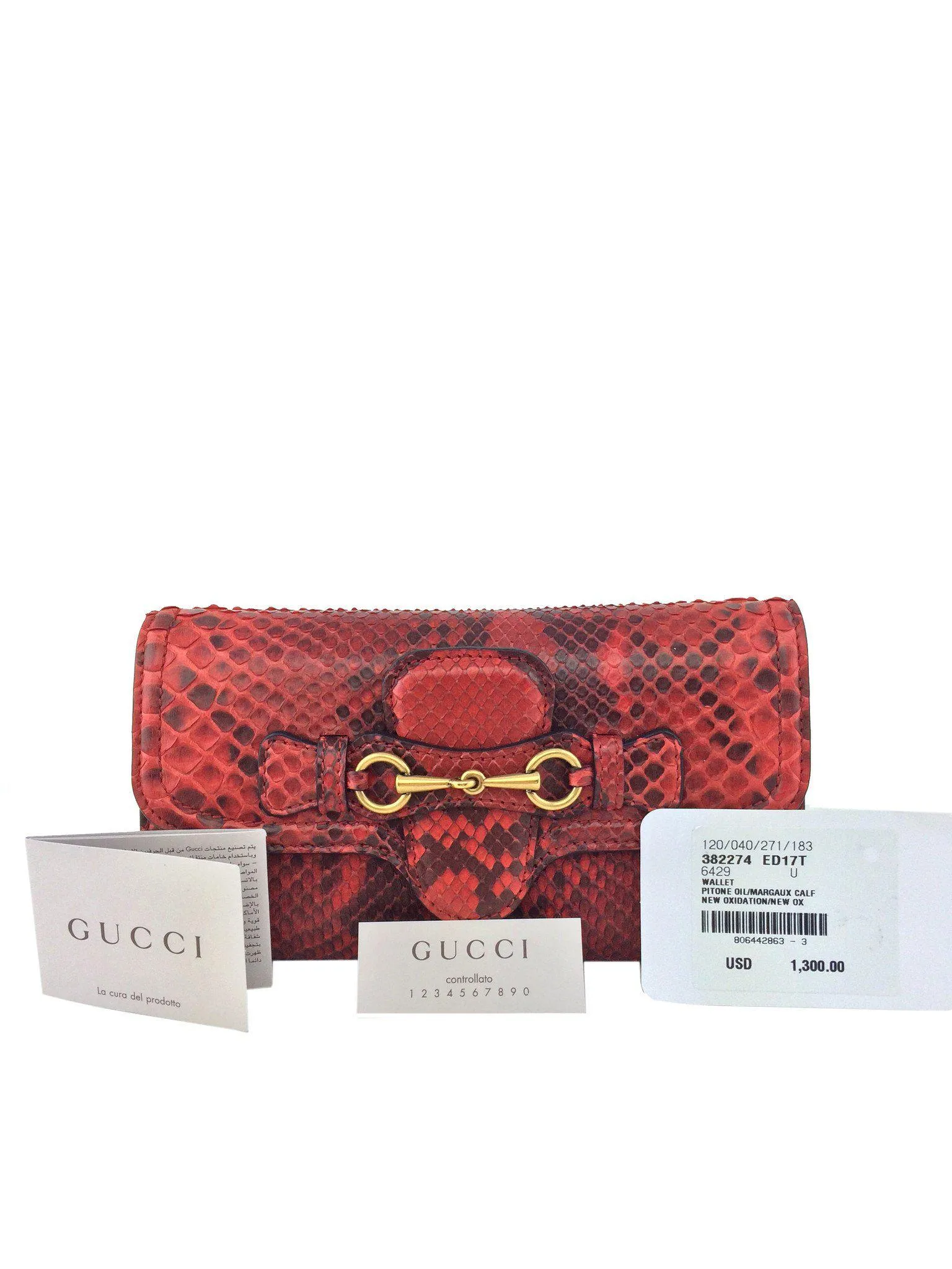 Gucci Lady Web Python Continental Wallet