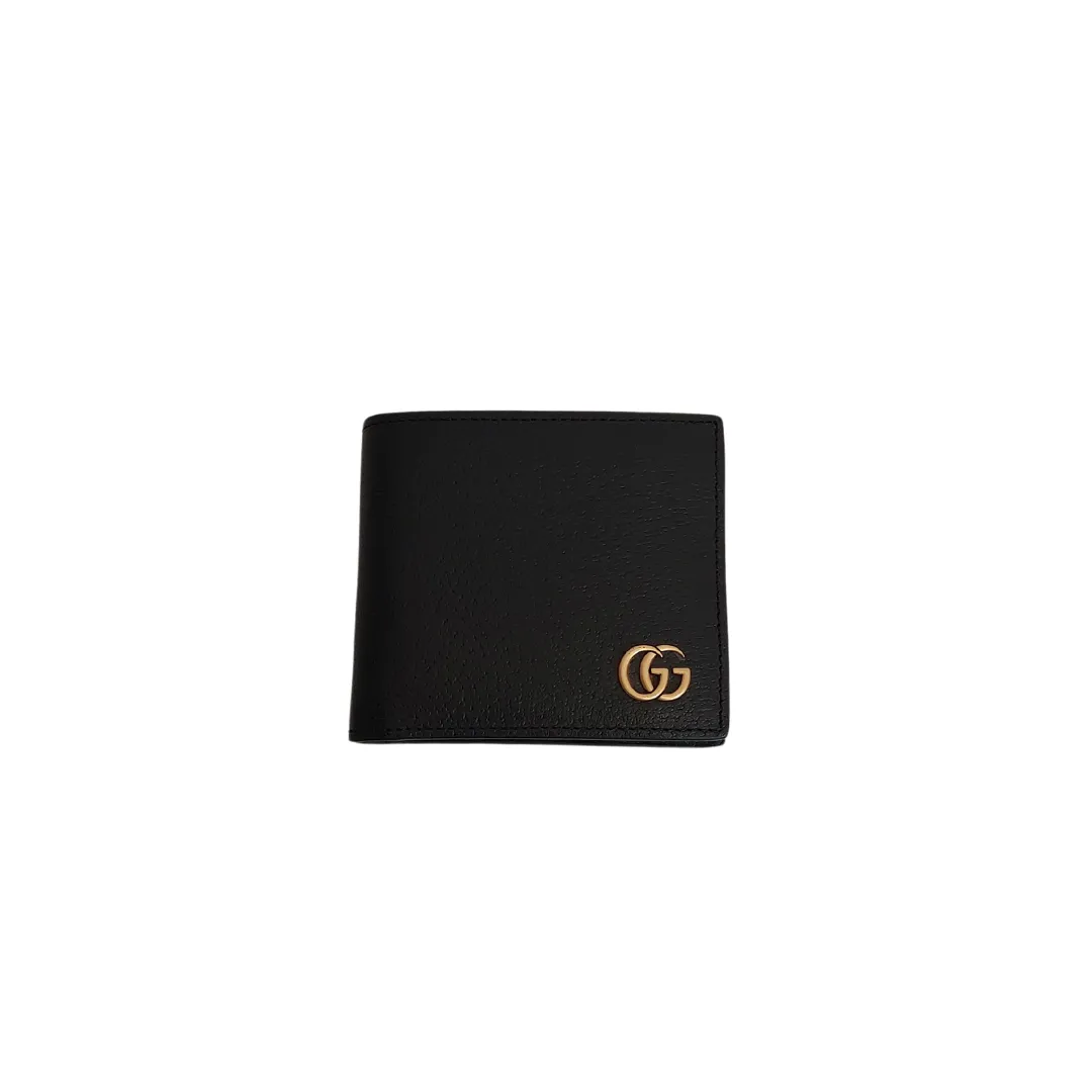 Gucci Men's Black Leather GG Marmont Bi-fold Wallet | Brand New |