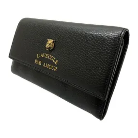 #GUCCI/Long Wallet/BLK/Leather