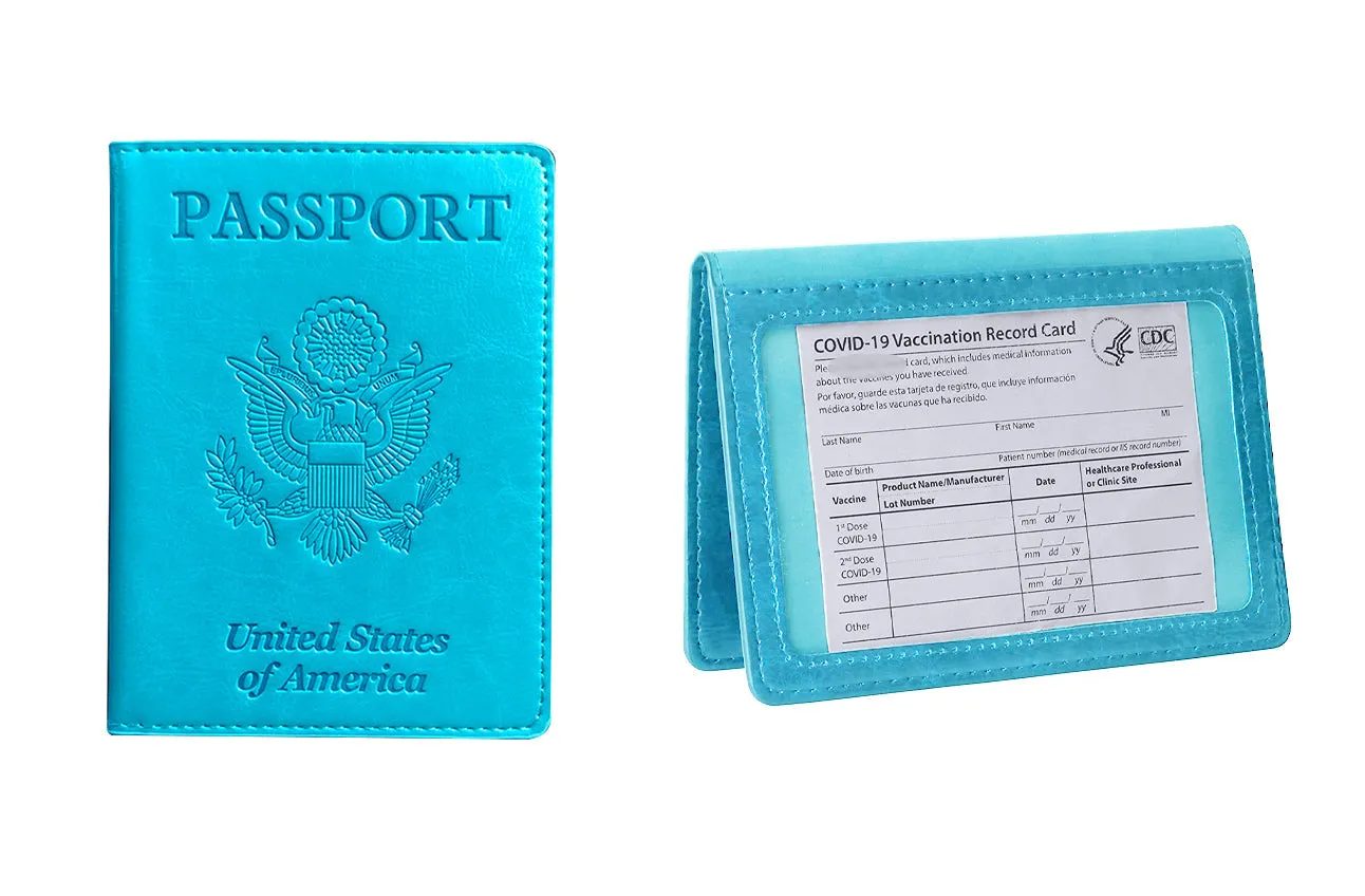 Haute Edition Unisex Bifold Passport Wallet with Vaccination Card Holder