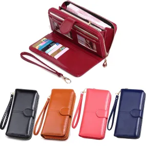 Haute Edition Women's Full Zip Wallet & Phone Holder With Wrist Strap