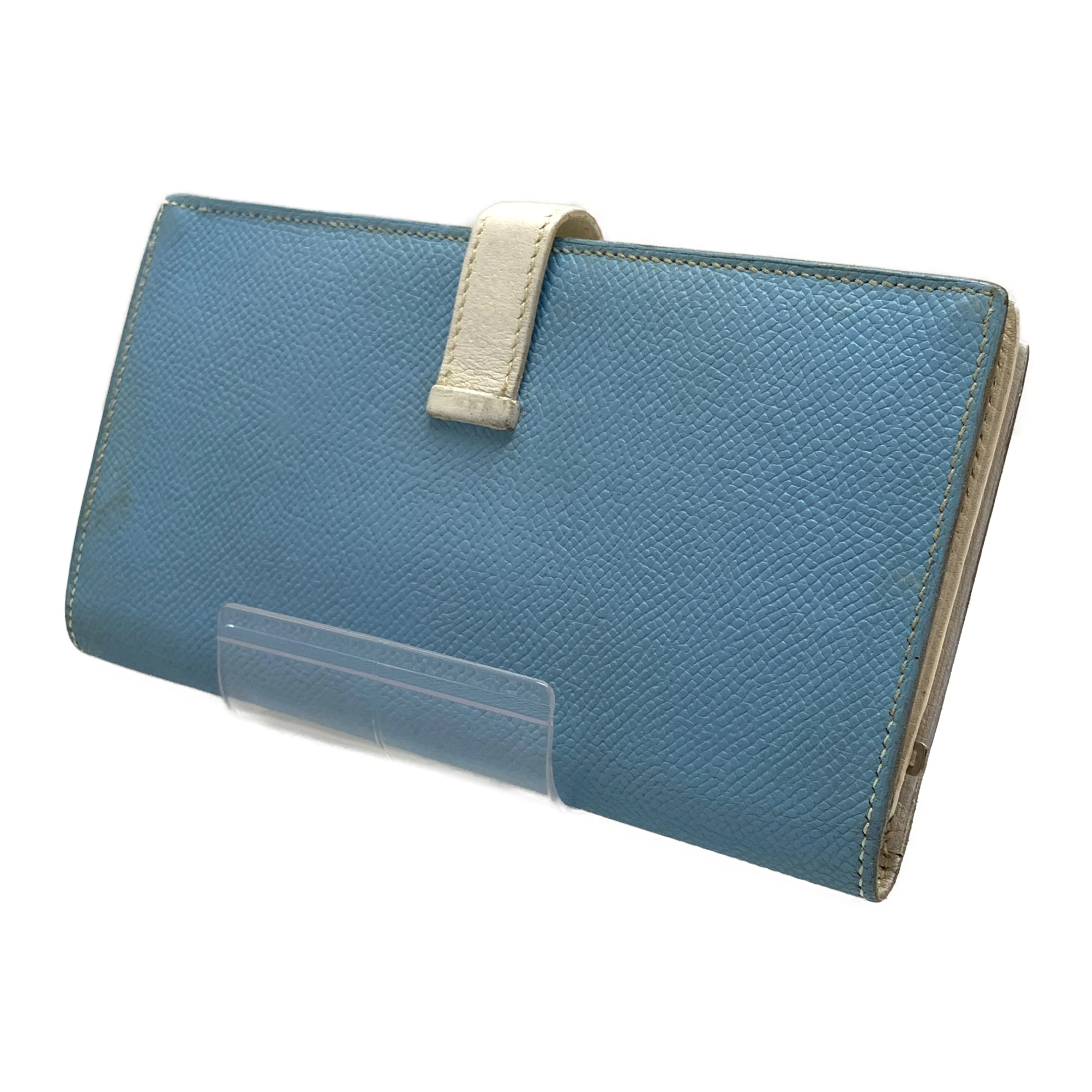 #HERMES/Long Wallet/BLU/Leather