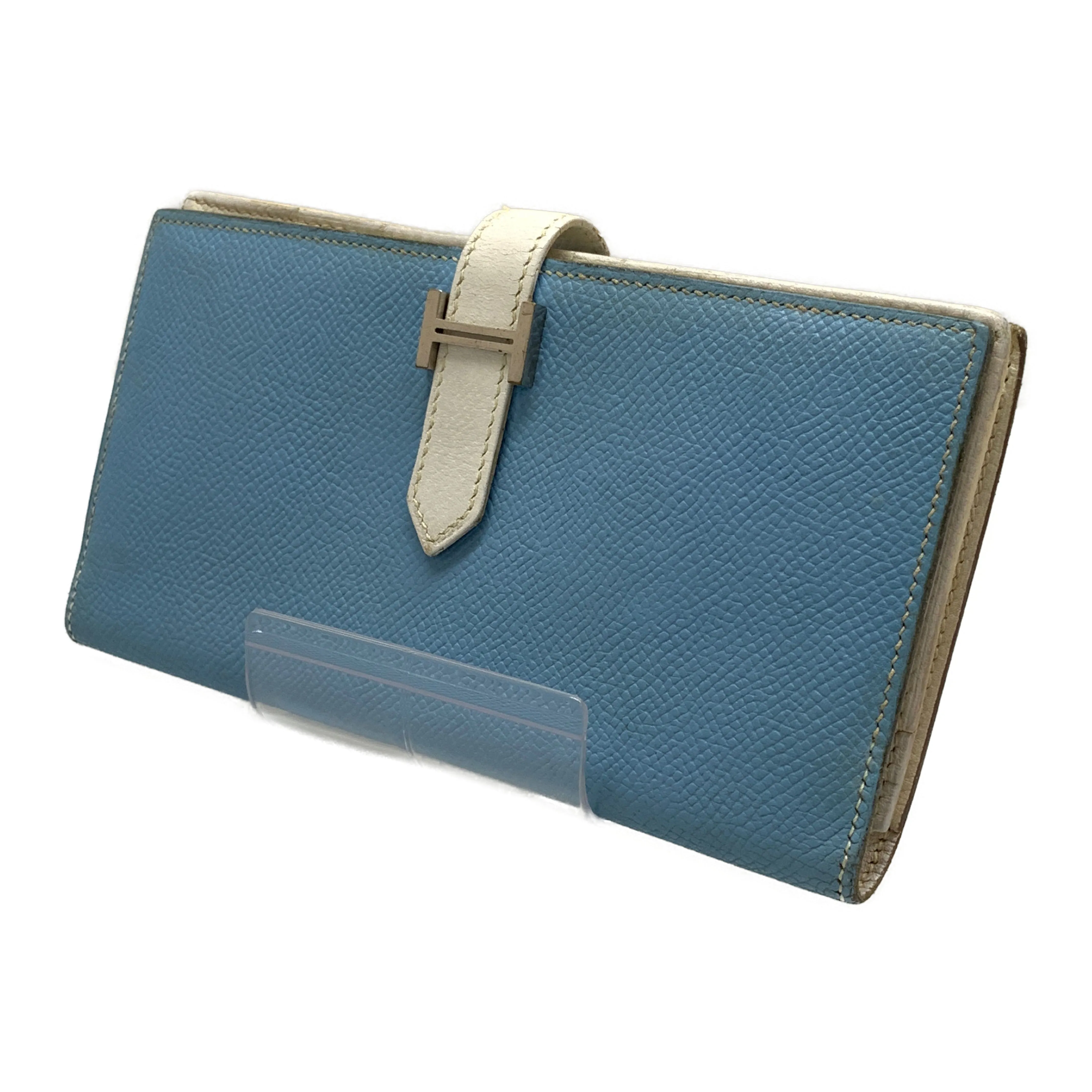 #HERMES/Long Wallet/BLU/Leather