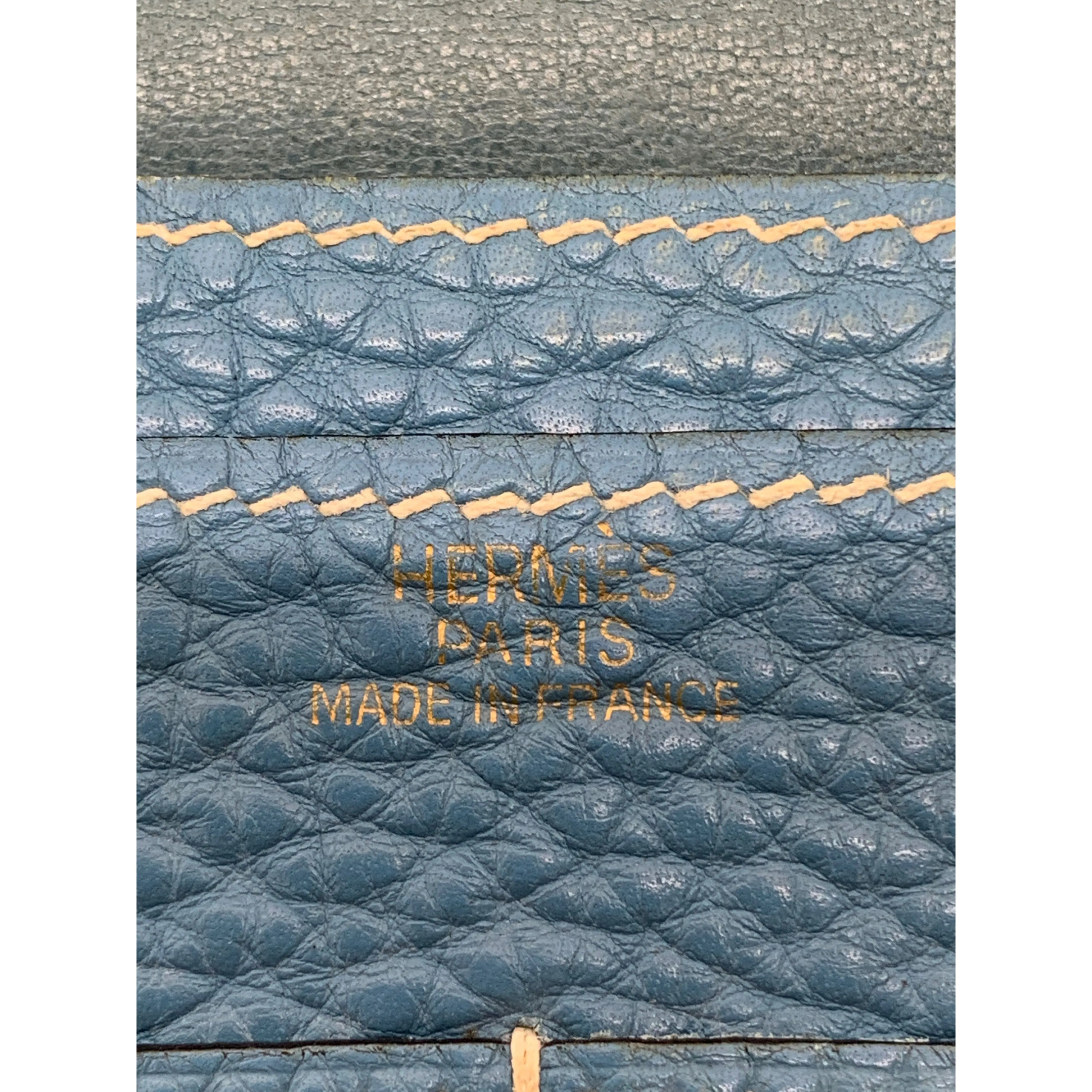 #HERMES/Long Wallet/BLU/Leather