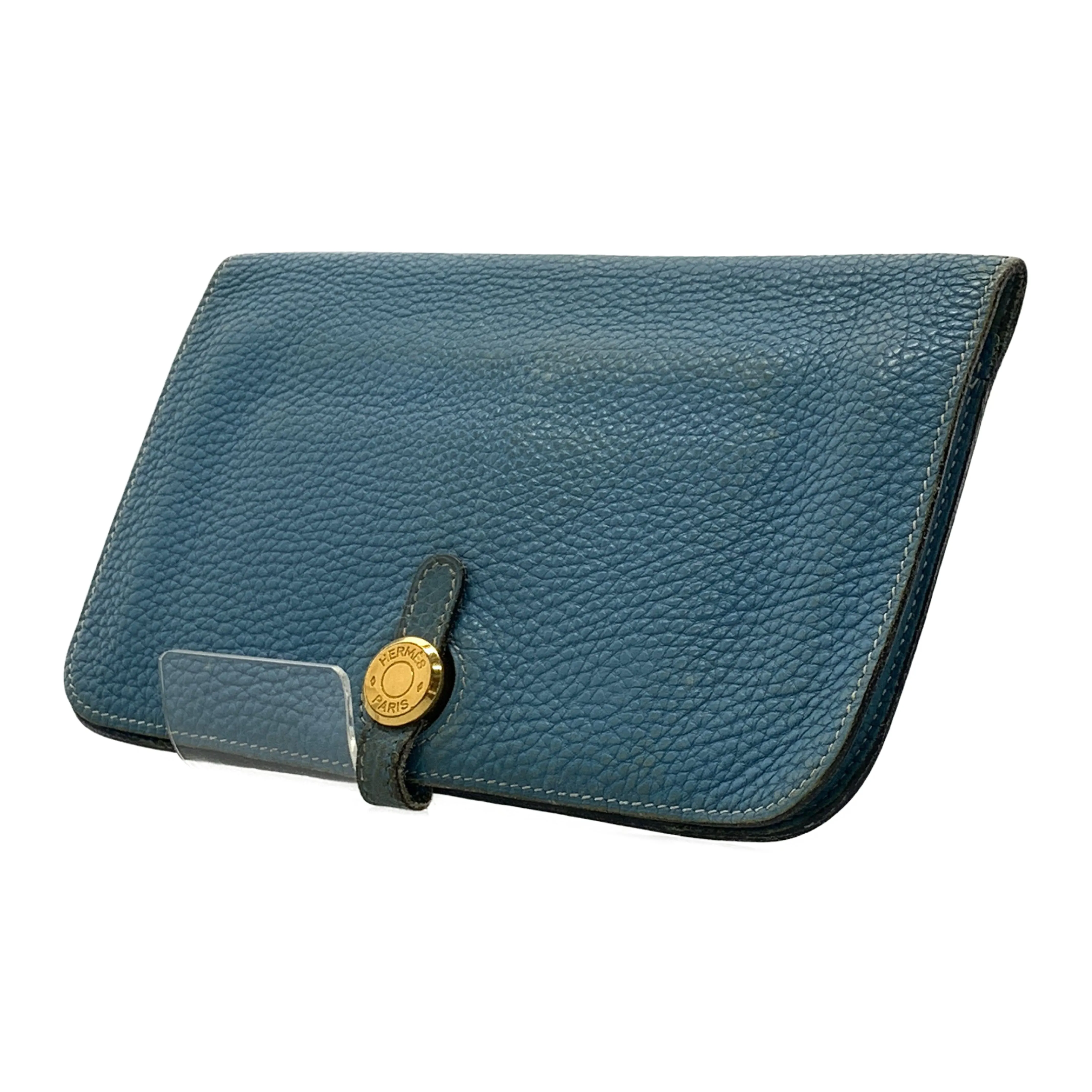 #HERMES/Long Wallet/BLU/Leather