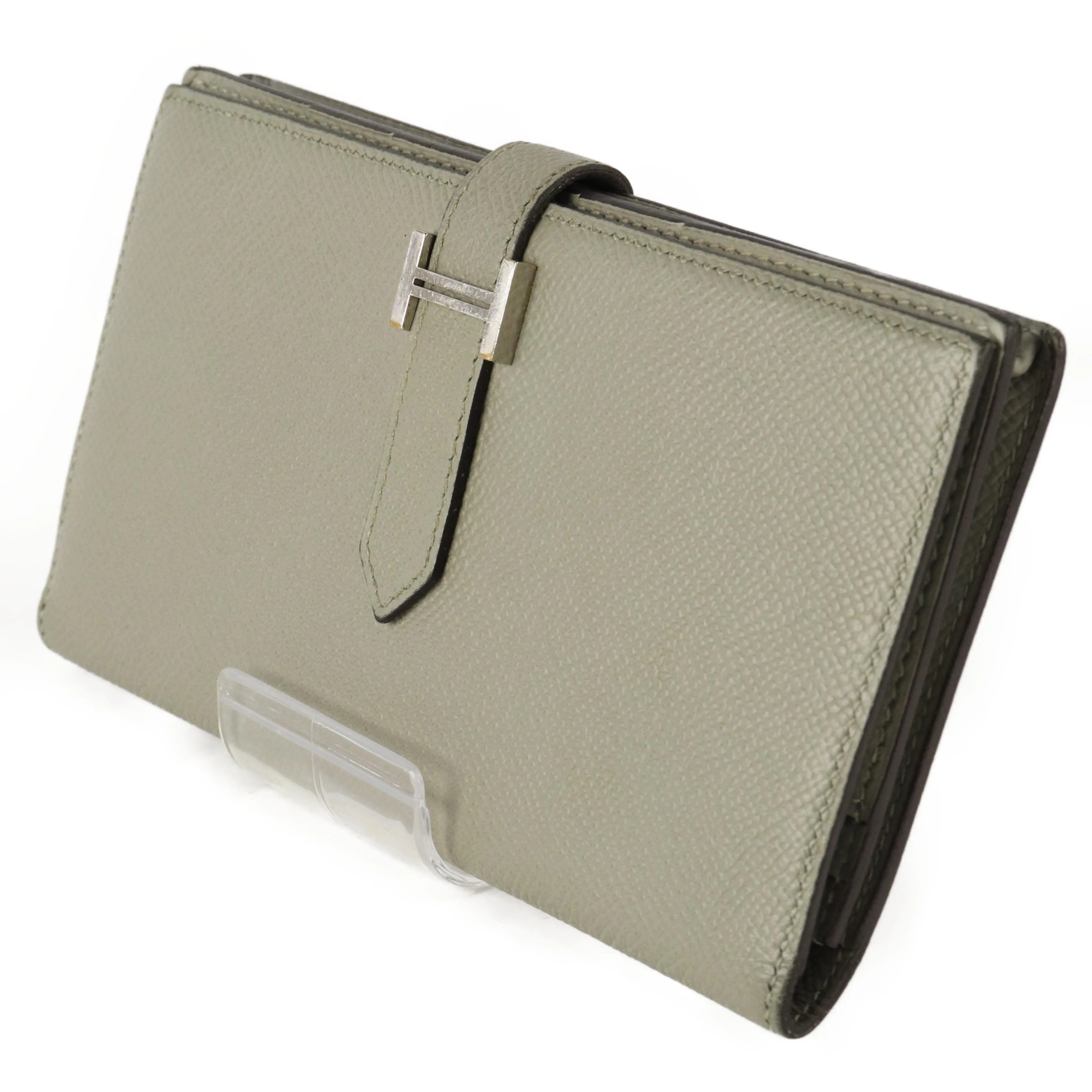 #HERMES/Long Wallet/GRY/Leather