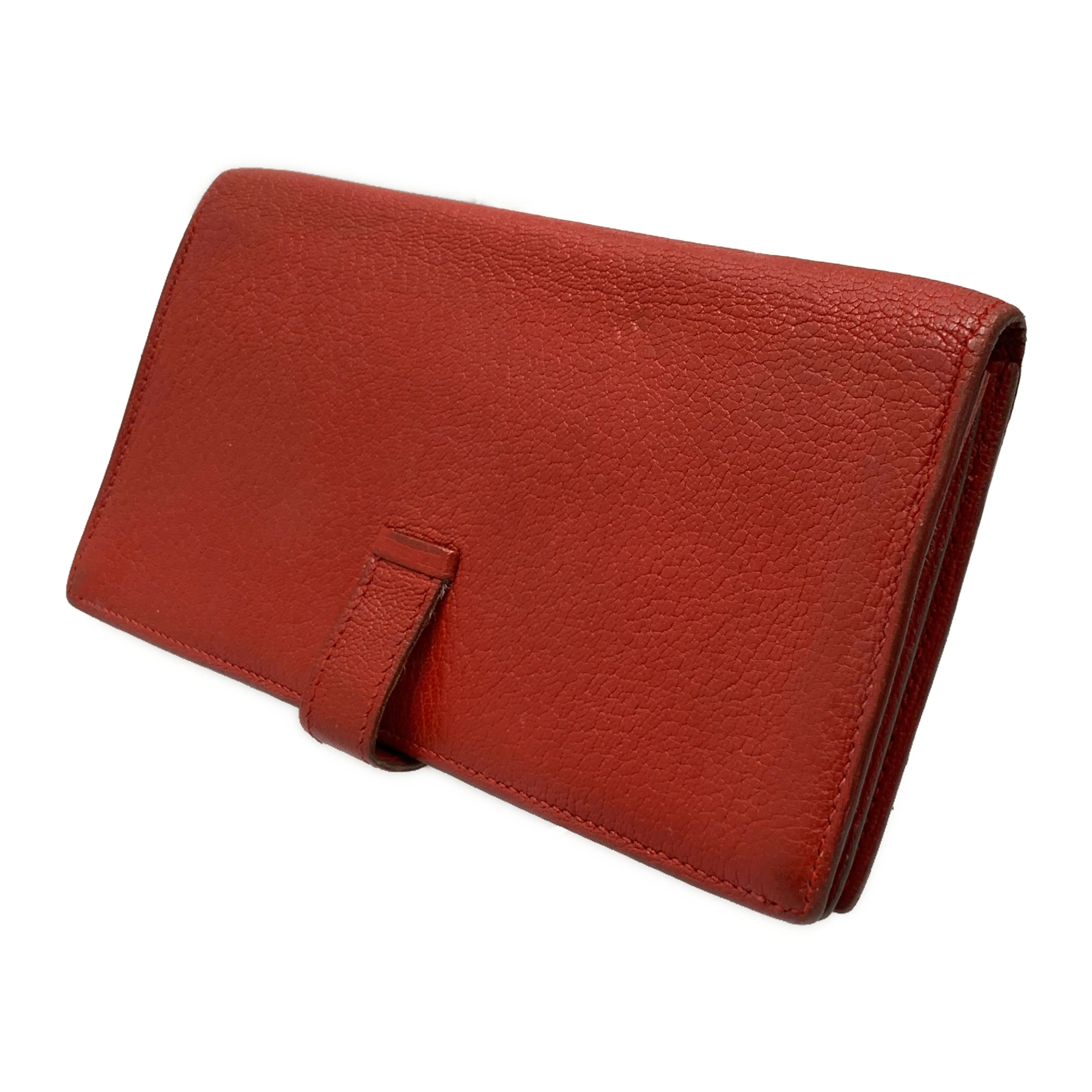 #HERMES/Long Wallet/RED/Leather