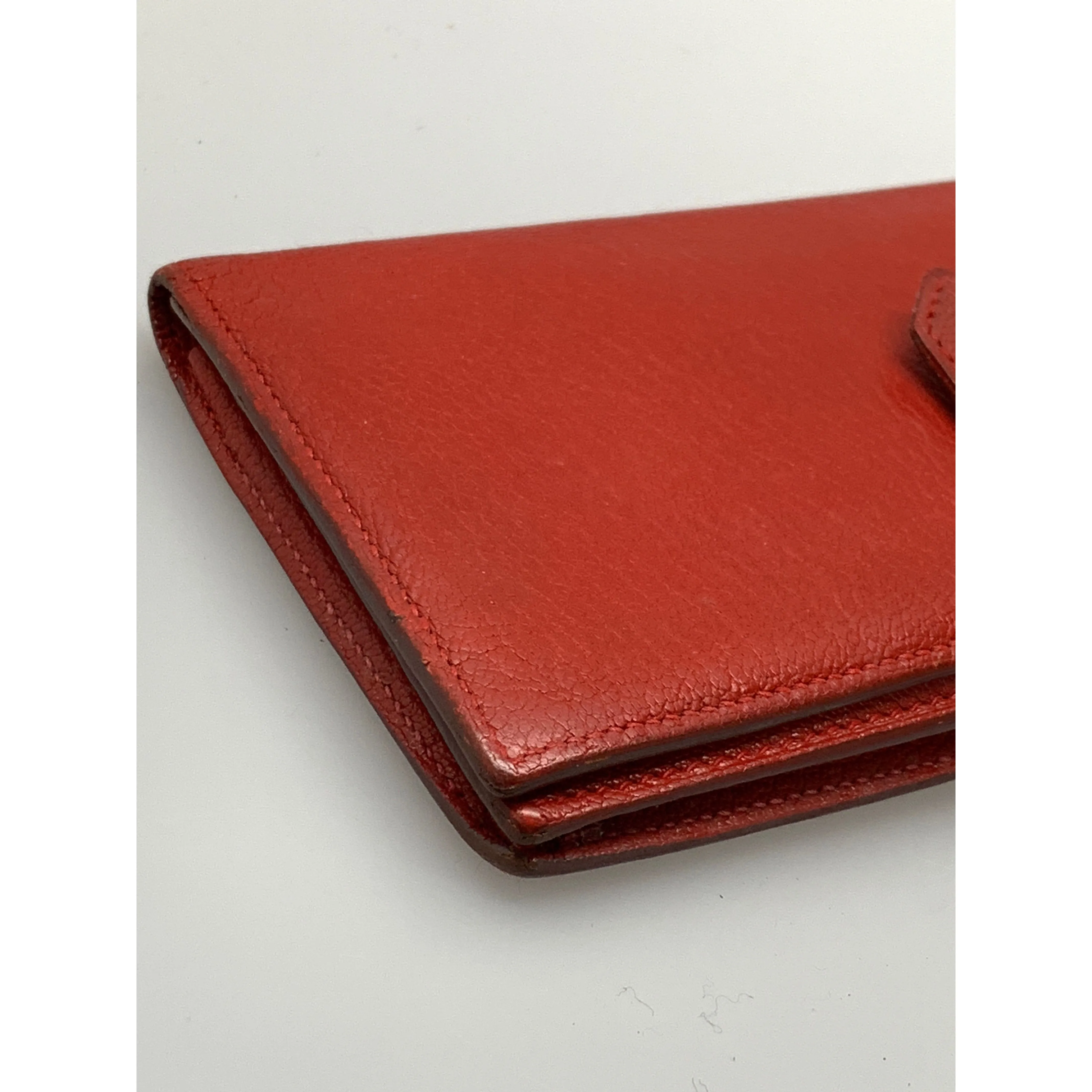 #HERMES/Long Wallet/RED/Leather