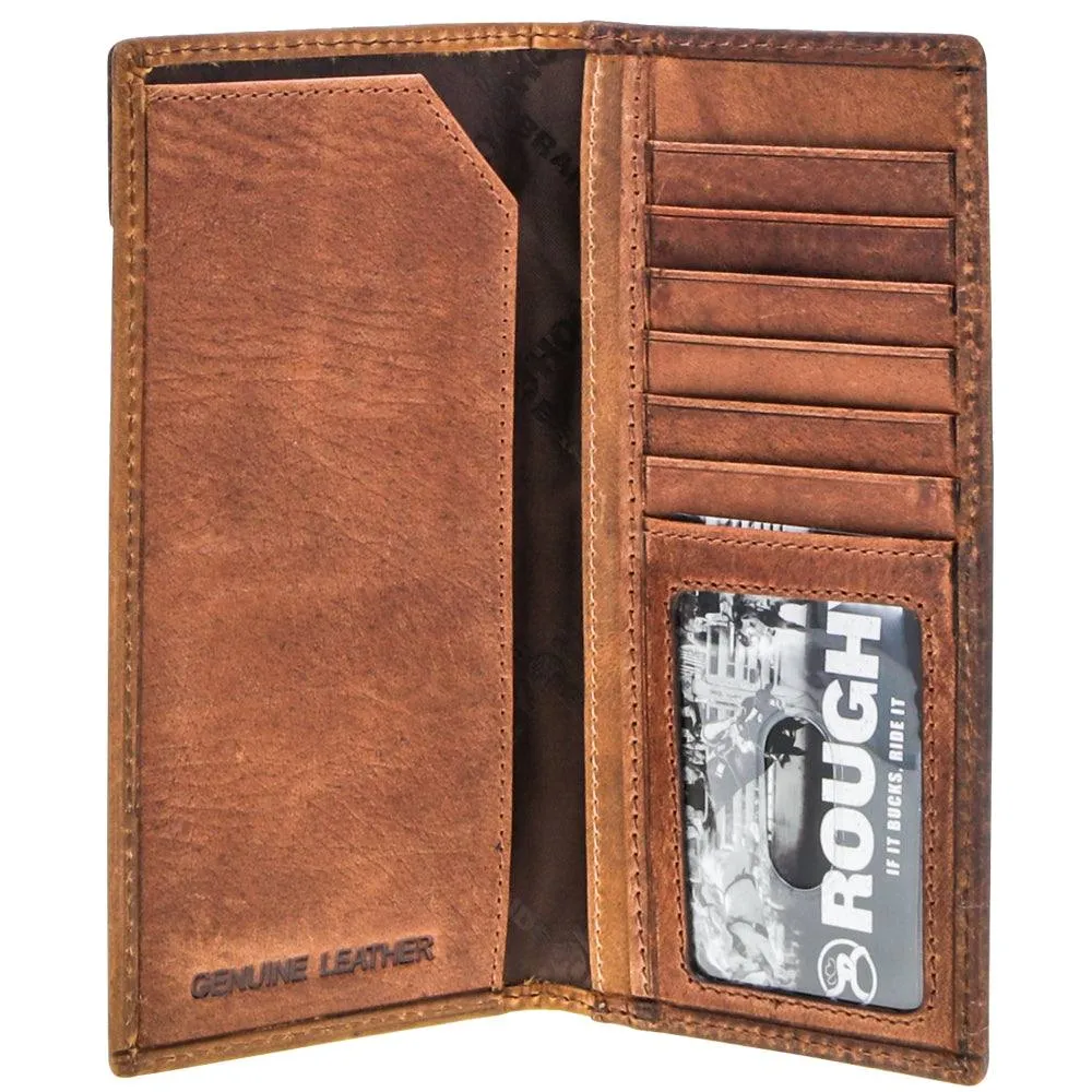 HOOEY CANYON RODEO ROUGHY WALLET DISTRESSED TAN/BROWN LEATHER