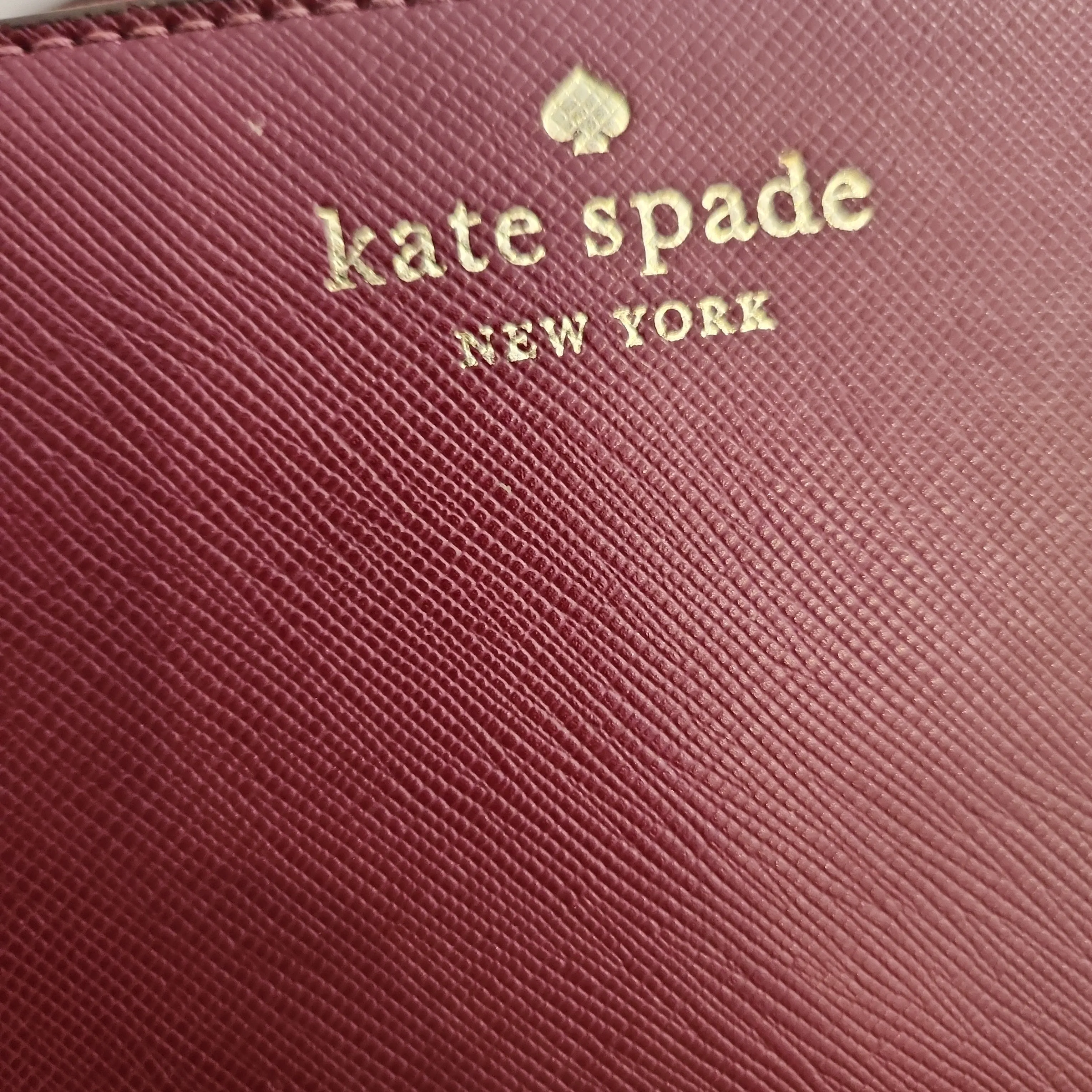 Kate Spade Burgundy Large Ziparound Travel Wallet | Gently Used |