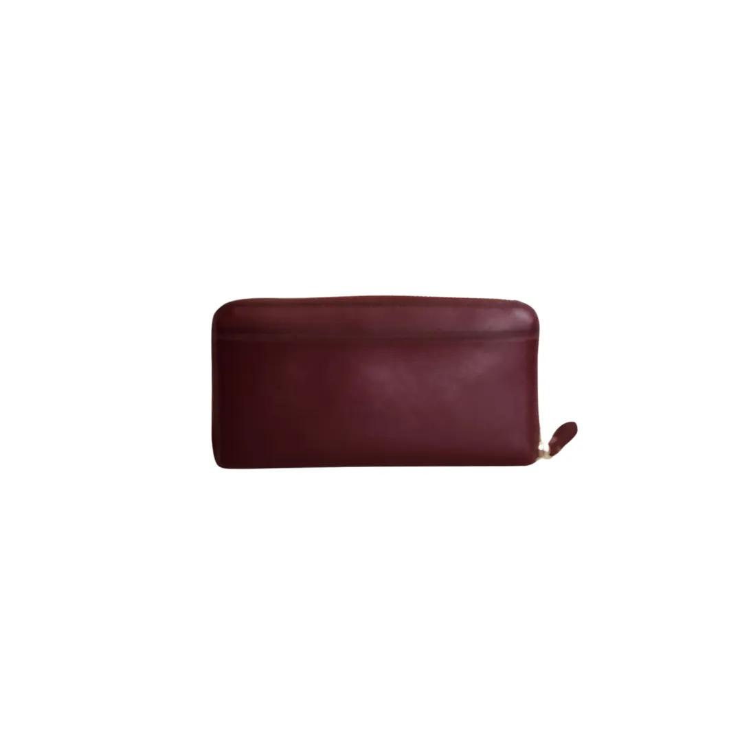 Kate Spade Burgundy Large Ziparound Travel Wallet | Gently Used |