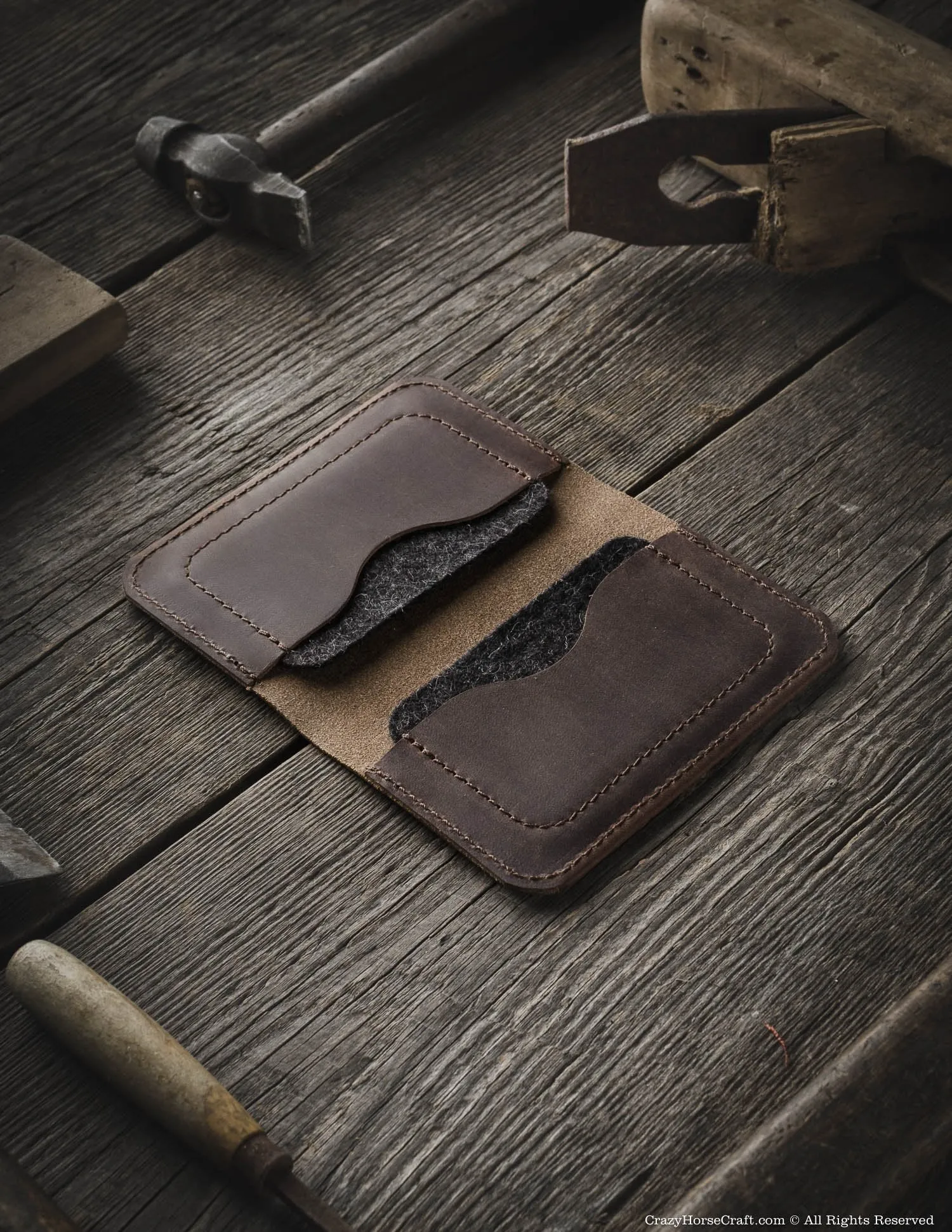 Leather Wallet & Credit Card Holder | Wood Brown