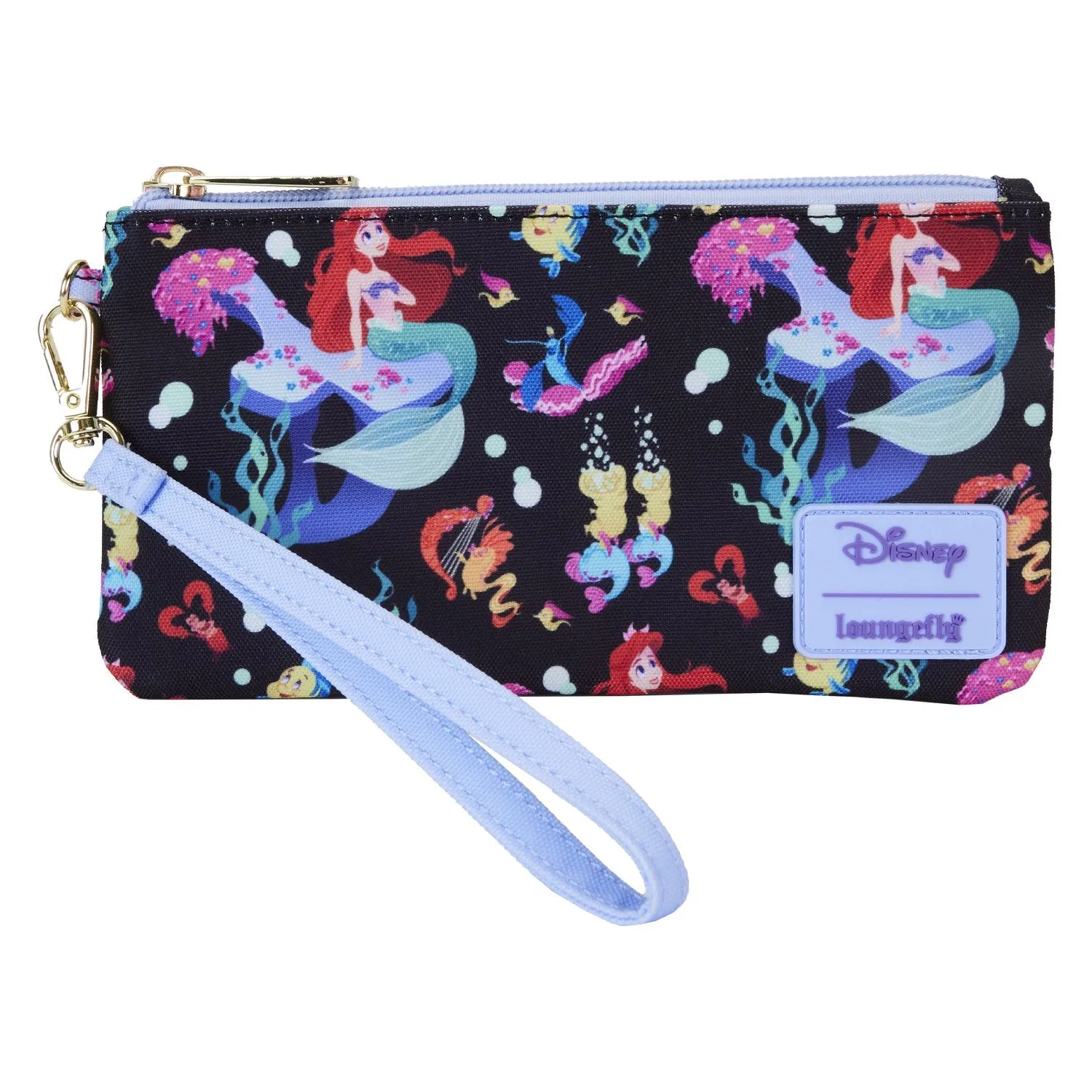 Loungefly Disney The Little Mermaid 35th Anniversary Life is the Bubbles Nylon Wristlet Wallet