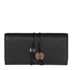 Malou Flap Long Wallet, Black