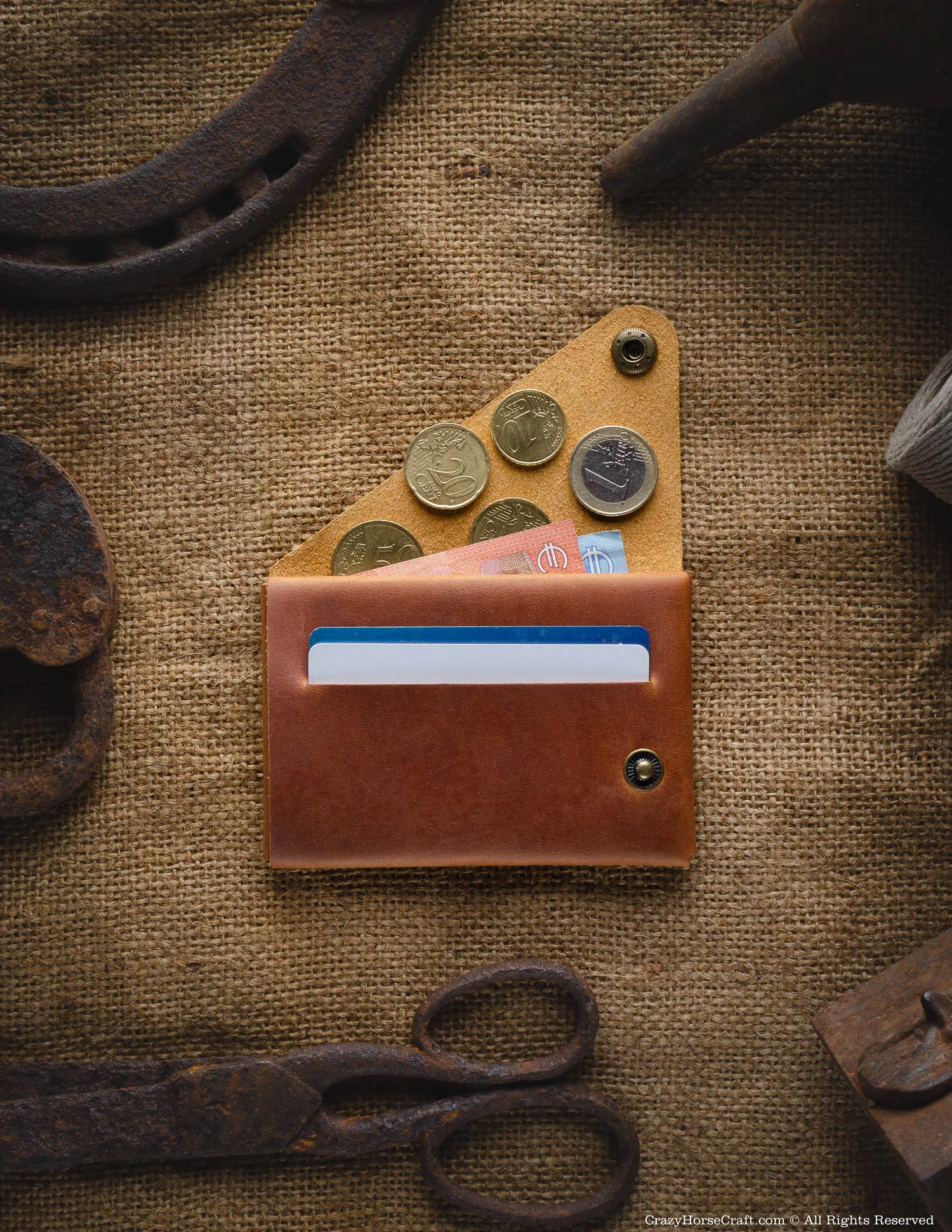 Minimalistic leather wallet/card holder | Classic Brown