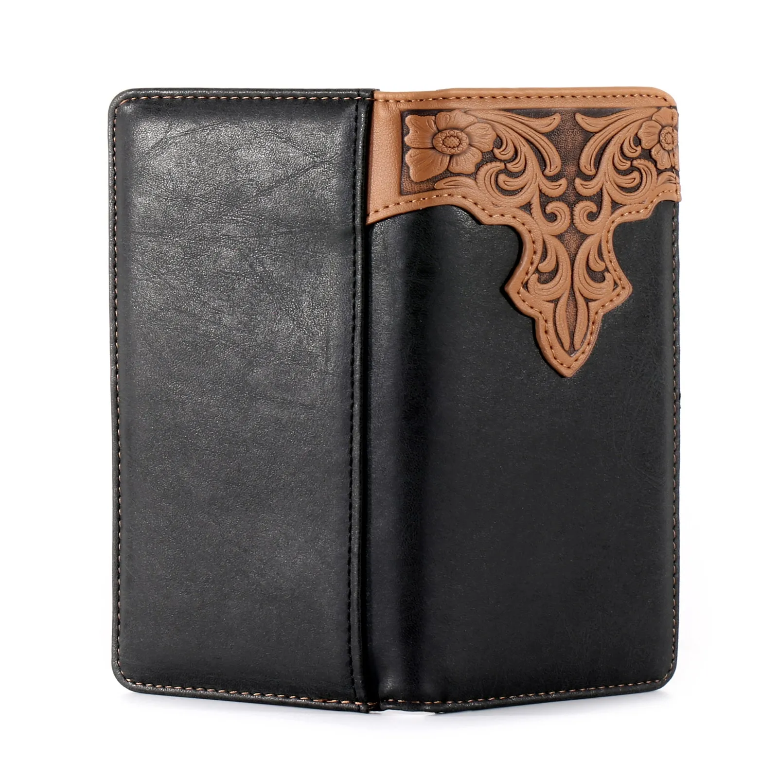 Montana West Embossed Vintage Floral Long Bifold Wallet