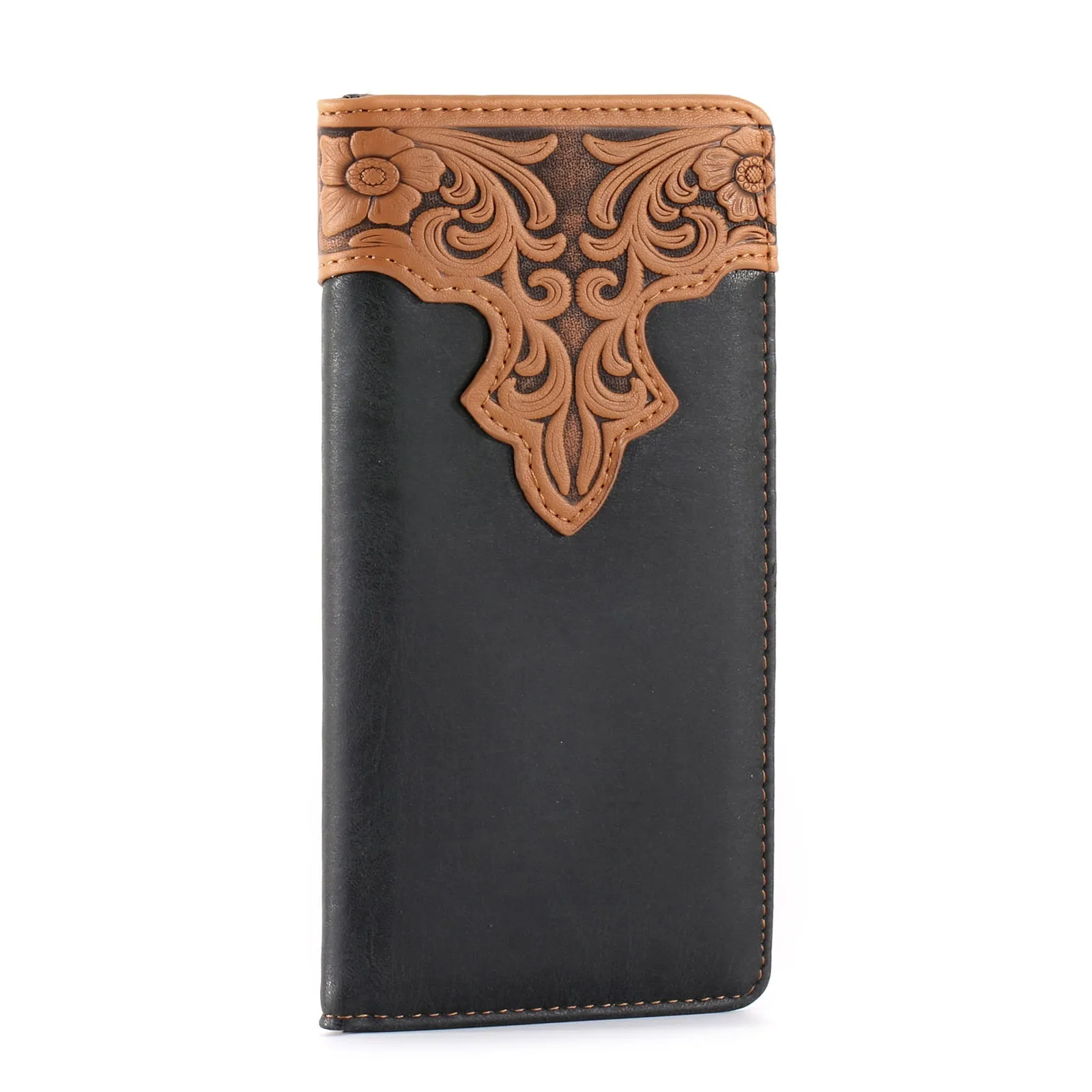 Montana West Embossed Vintage Floral Long Bifold Wallet