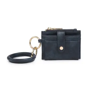 Navy Sammie Mini Snap Wallet w/ Ring