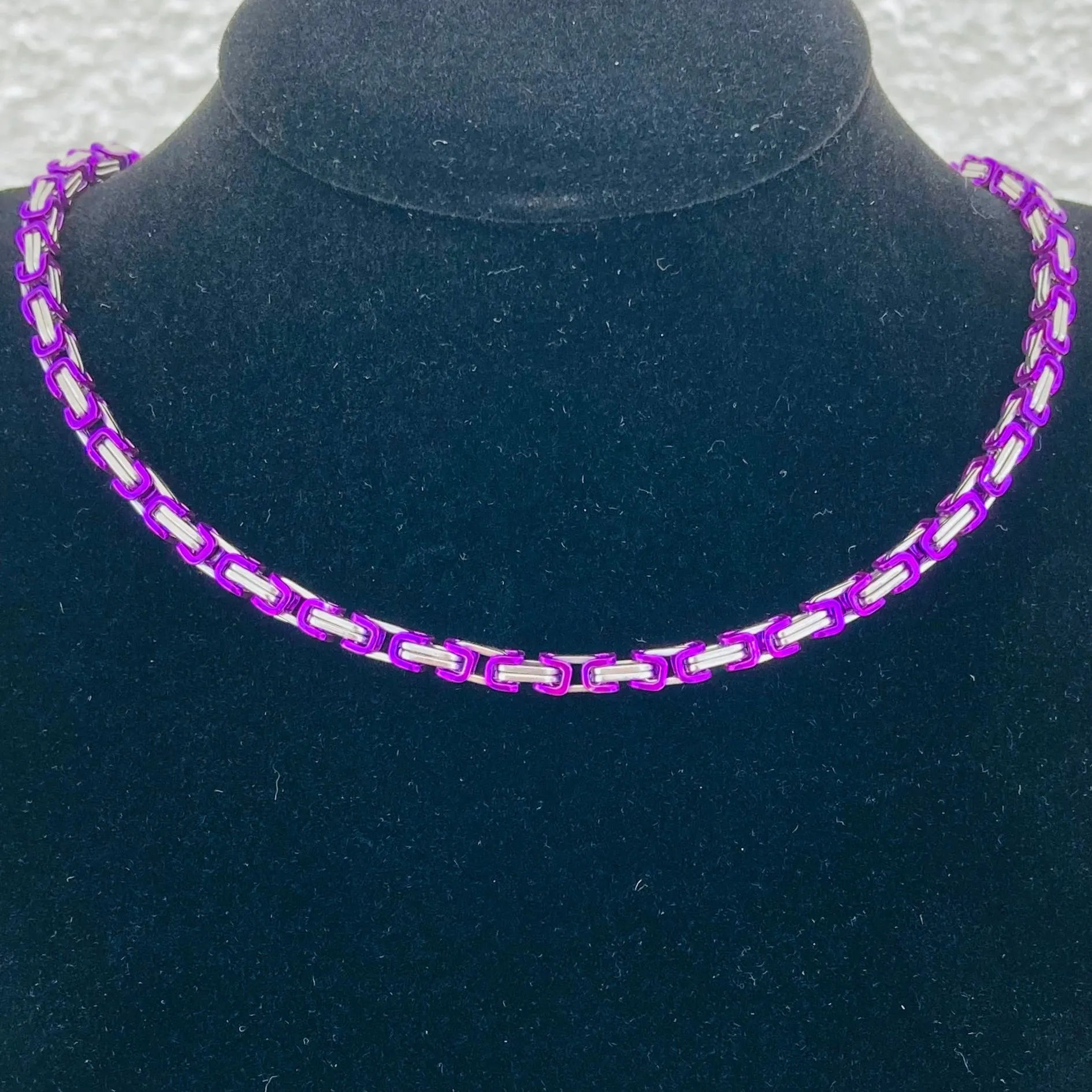 Necklace - Mini Purple & Silver - Daytona Beach - 1/8 wide