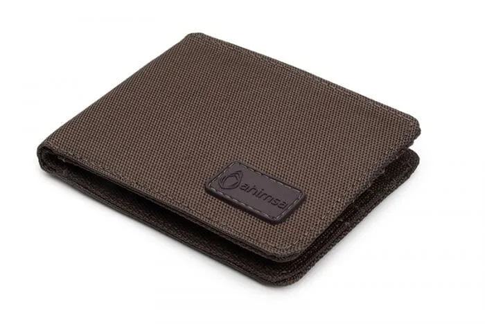 Nylon unisex wallet by Ahimsa - black, navy and espresso