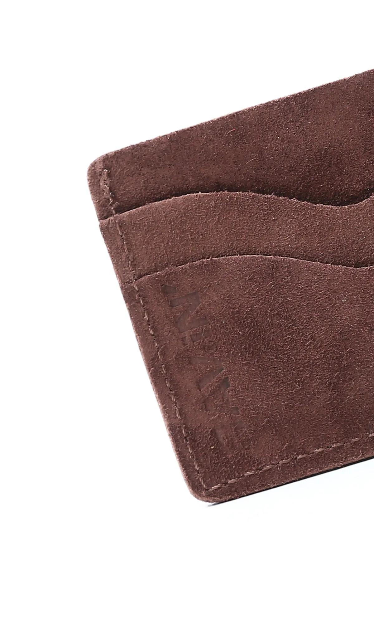 O174853 Multi-Slots Suede Cards Holder - Dark Brown