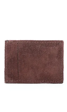 O174865 Multi-Slots Suede Cards Holder - Brown