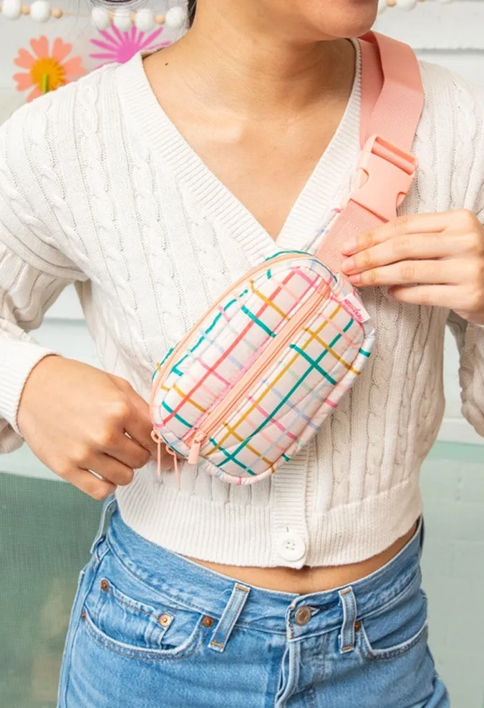 Puffy Small Hip Bag-Pretty Plaid