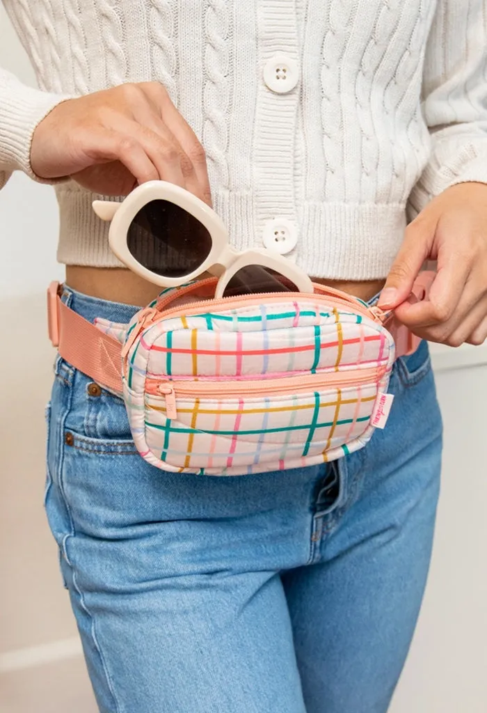 Puffy Small Hip Bag-Pretty Plaid