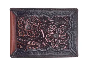 Roper Bi-Fold Wallet - Tooled Leather Dark Brown 8154100