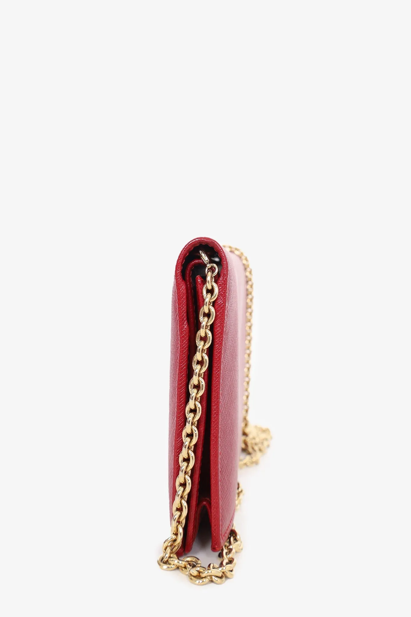 Salvatore Ferragamo Red Vara Bow Wallet On Chain