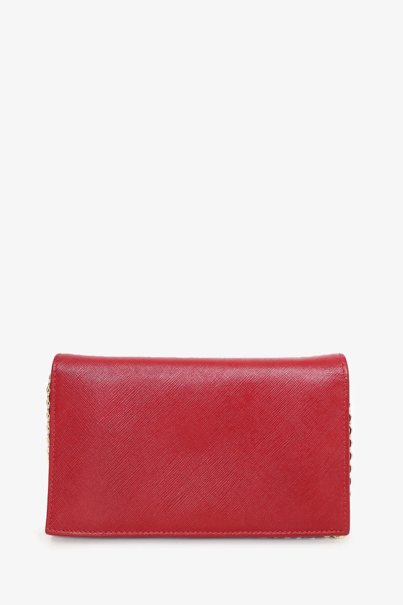 Salvatore Ferragamo Red Vara Bow Wallet On Chain