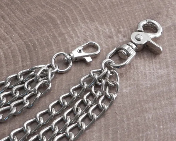 Splicer Chrome Double Long Wallet Chain