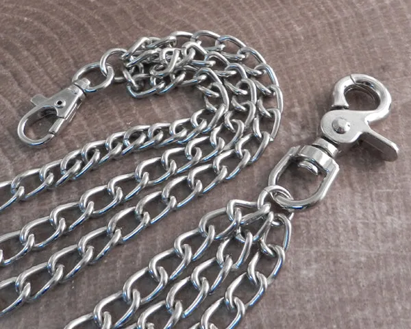 Splicer Chrome Double Long Wallet Chain