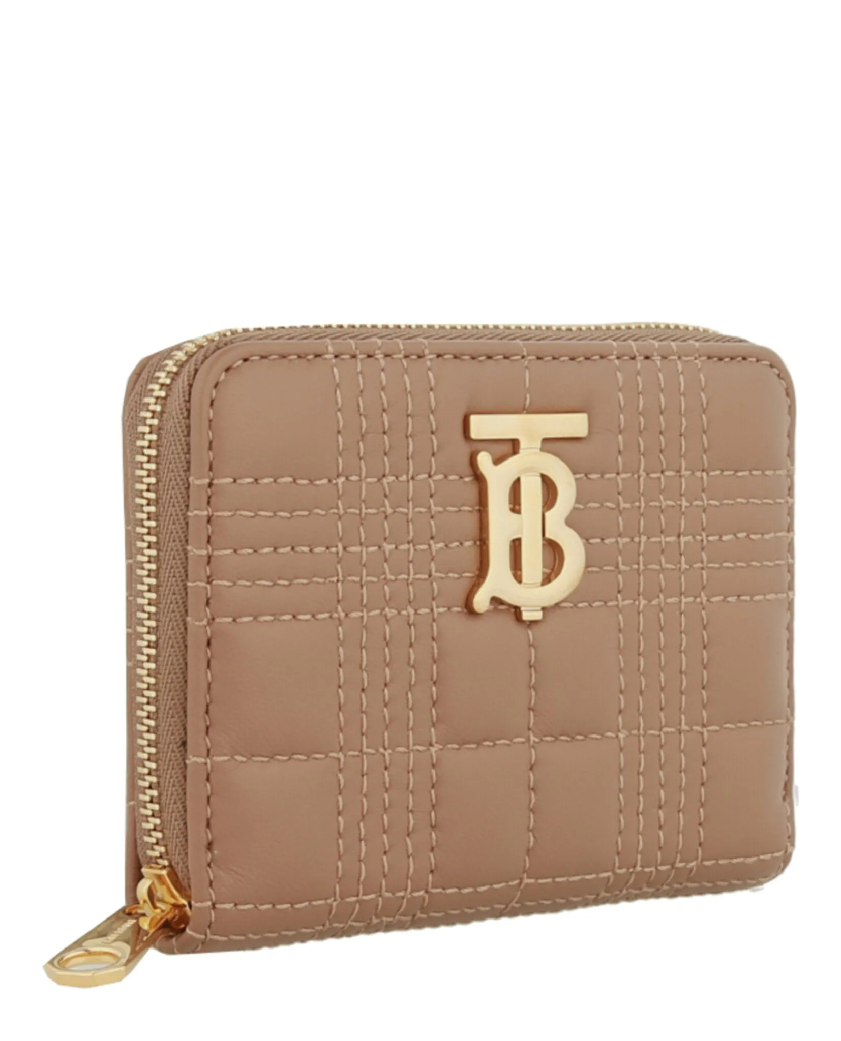 'TB' Quilted Leather Wallet