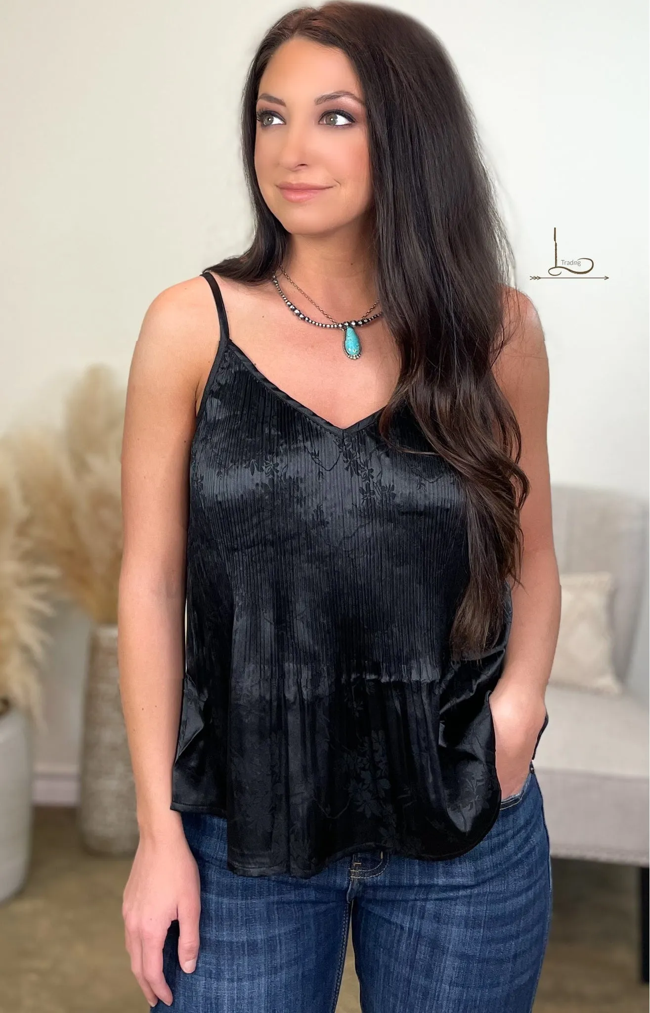 The Black Pleated Cami