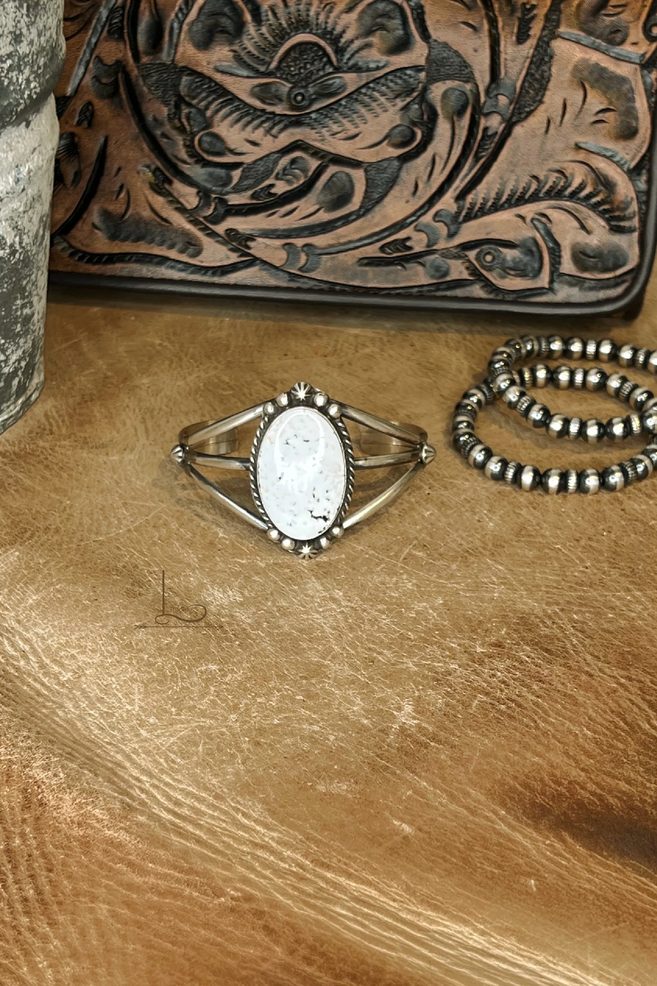 The Largo White Turquoise Sterling Silver Cuff