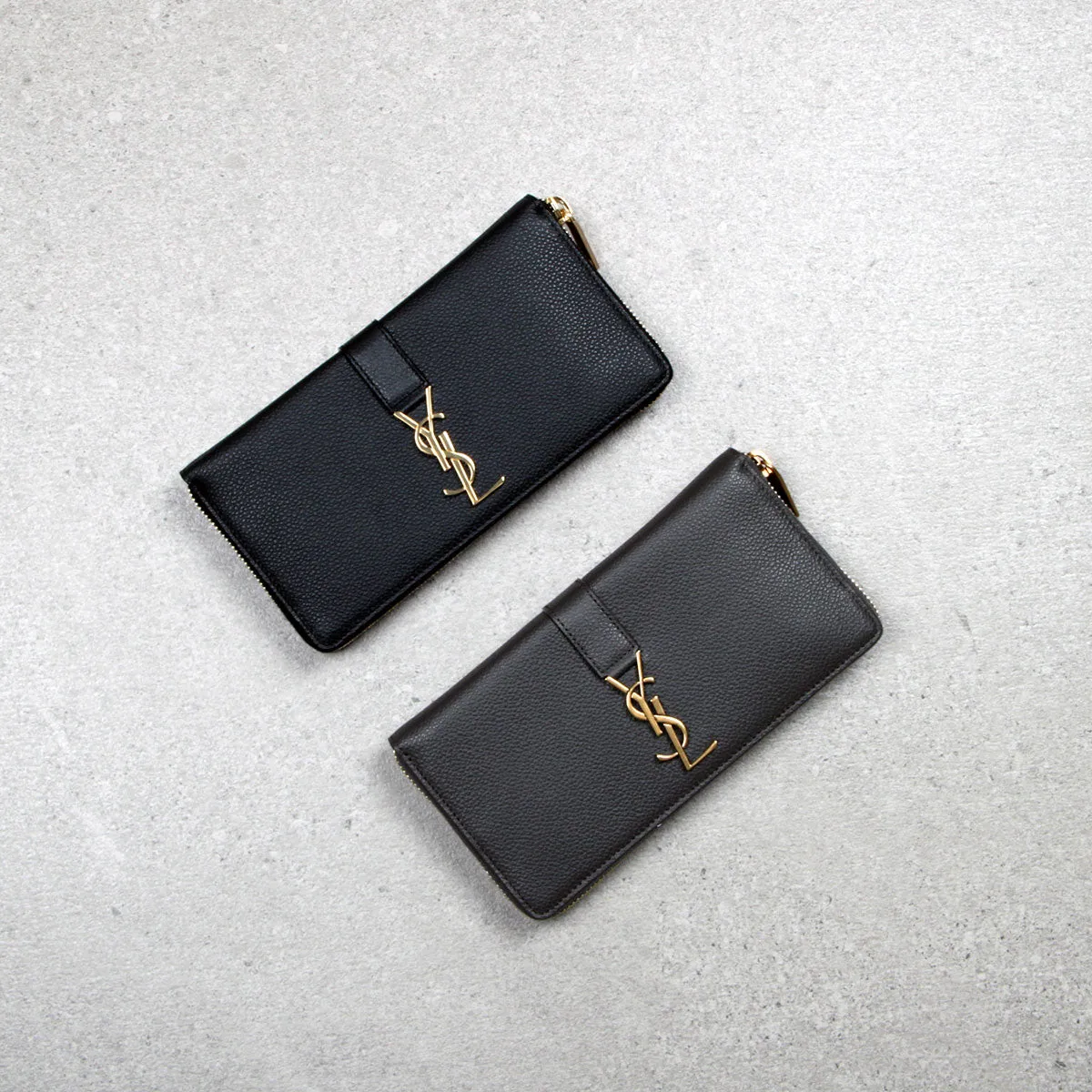 Y-Line Zip Long Wallet, Pebble (Brz)